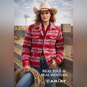 Ariat Women’s REAL Tucson Weetern Red  Jacket Large
